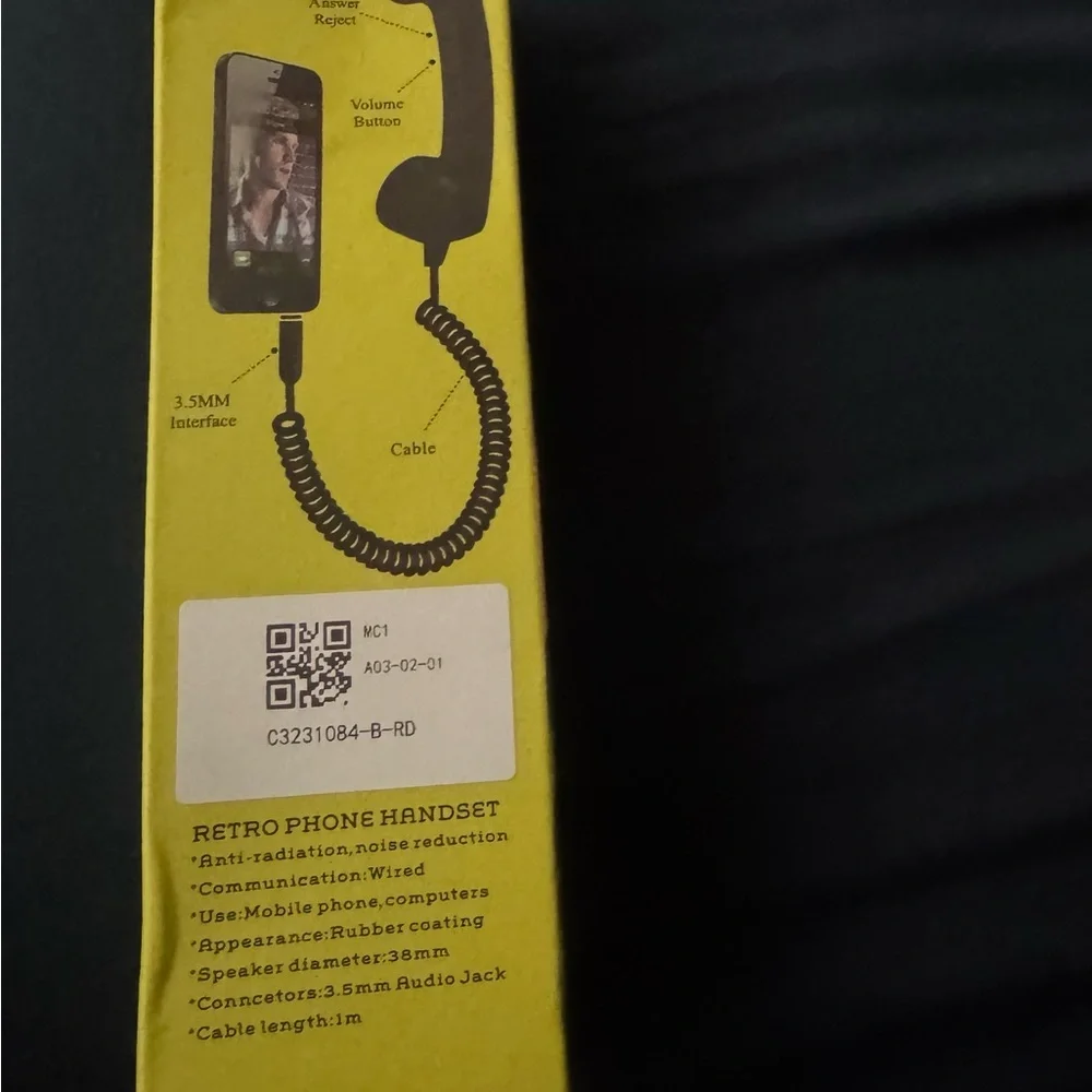 NIB Never been used Retro Red Telephone Handset with USB-C